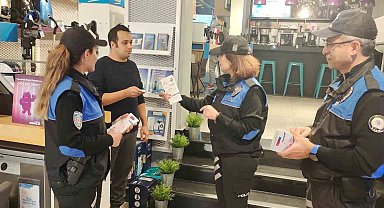 Alanya'da polisten esnafa dolandırıcılık bilgilendirmesi