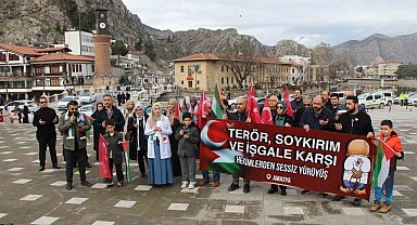 Amasya'da hekim ve sağlık çalışanlarından İsrail'e tepki yürüyüşü