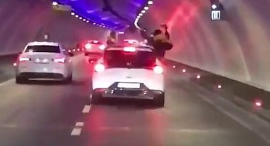 Avrasya Tüneli'nde tehlikeli yolculuk kamerada