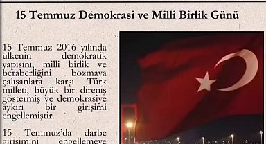Babaeski'de öğrencilerden 15 Temmuz gazetesi