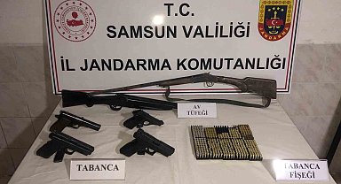 Bafra'da kaçak silah ele geçirildi