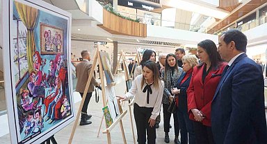 Bağımlılık tedavisi görenlerin yaptığı eserler sergilendi