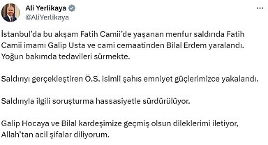 Bakan Yerlikaya: " Ö.S. isimli şahıs emniyet güçlerimizce yakalandı"