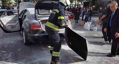 Bakımdan alınan otomobil yarım saat içinde yandı