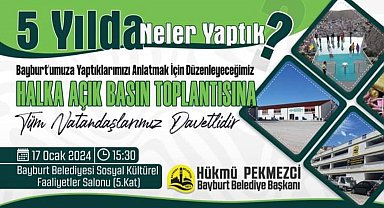 Başkan Pekmezci halka açık toplantıda Bayburtlularla bir araya gelecek görev süresini değerlendirecek