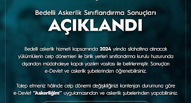 Bedelli askerlik sınıflandırma sonuçları açıklandı