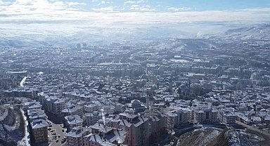 Beyaz örtü ile kaplanan Çankırı havadan görüntülendi