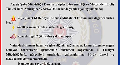Bingöl'de şok uygulaması: 2 gözaltı