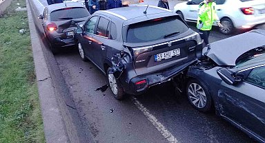 Çorlu'da 10 araçlı zincirleme kaza: 1 yaralı