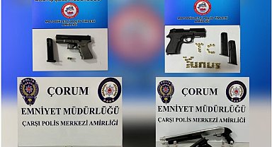 Çorum'da şok uygulamada 21 adet silah ele geçirildi