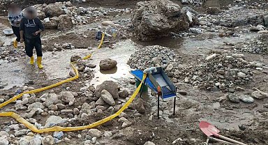 Dere yatağında izinsiz altın arayan 6 şüpheli yakalandı
