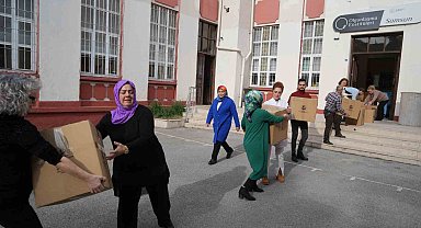 Dikiş makineleri Gazze için çalıştı: Kolilerce yardım malzemesi Samsun'dan yola çıktı
