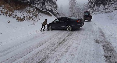 Doğa harikası Abant'ı görmek isterken yolda kaldılar