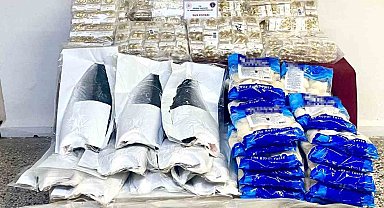 Edirne'de yüzlerce süs eşyası takı ve deniz ürünü ele geçirildi