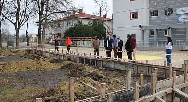 Ergene Kaymakamı Duman, inşasına başlanan anaokullarını inceledi