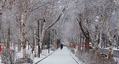 Erzurum'da kar yağışı şehri beyaza bürüdü