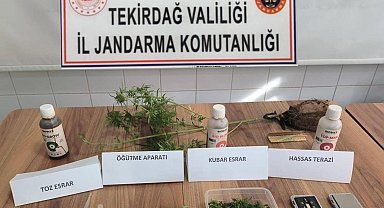 Evini uyuşturucu imalathanesine çeviren şüpheli jandarmaya yakalandı