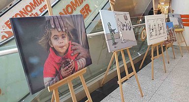 Gazze'deki dramı anlatan karikatür ve resim sergisi açıldı