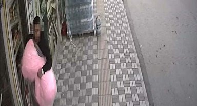 Girdiği marketten oyuncak ayıyı böyle çaldı