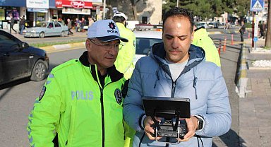 Hatalı sürücüler drone ile tespit edildi