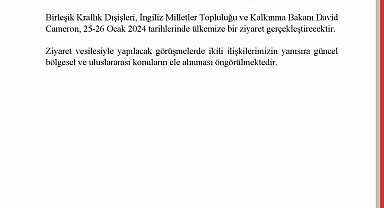 İngiltere Dışişleri Bakanı Cameron Türkiye'ye geliyor
