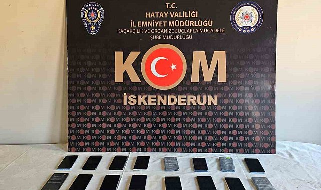 İskederun'da bir iş yerinde 38 kaçak telefon ele geçirildi