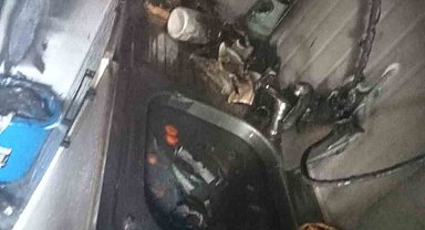 İskenderun ilçesinde konteyner kentte yangın çıktı