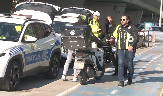 İstanbul'da yürüyüş yolunda motor kullanan sürücülere ceza yağdı