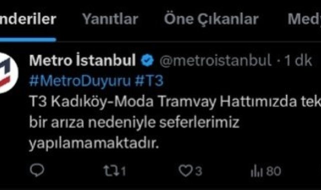Kadıköy'de trafo yangını nedeniyle moda tramvay hattı bir süreliğine durdu