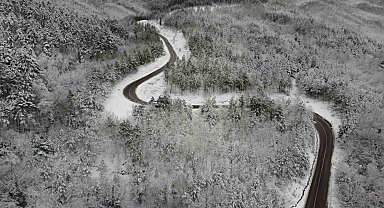 Kazdağları beyaz örtünün altında seyri doyumsuz manzaralar oluşturdu