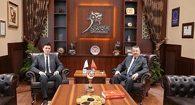 KBÜ Rektörü Kırışık TÜİK Bölge Müdürü Güder ile bir araya geldi