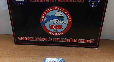 Keşan'da 18,59 gram uyuşturucu ve sentetik ecza ele geçirildi