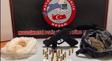 Keşan'da cinayetten aranan zanlı uyuşturucuyla yakalandı