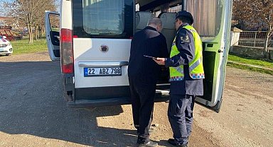 Keşan'da öğrenci servislerine denetleme