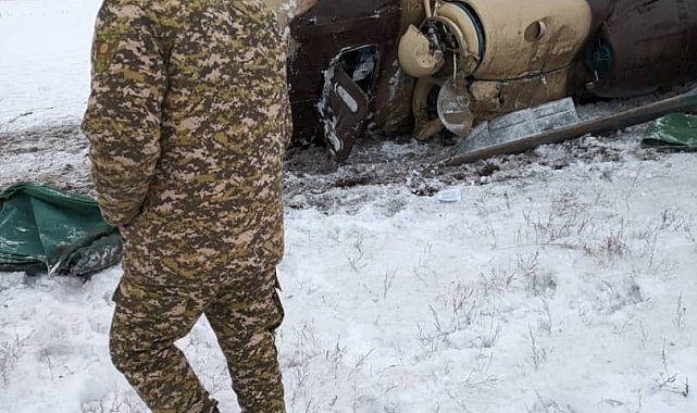 Kırgızistan'da askeri helikopter düştü: 1 ölü, 8 yaralı