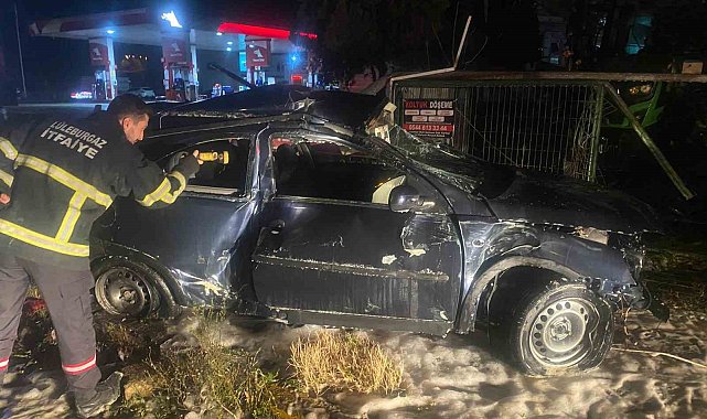 Kırklareli'nde kaza yapan otomobil yandı: 1 yaralı