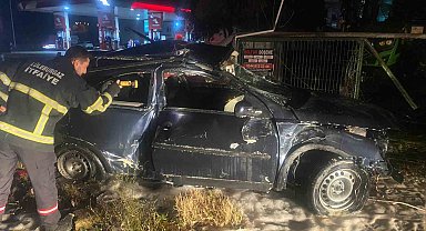 Kırklareli'nde kaza yapan otomobil yandı: 1 yaralı