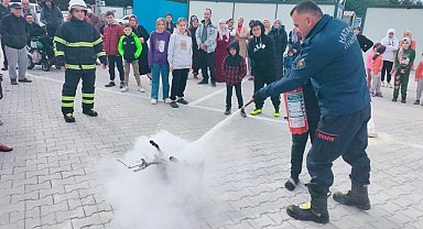 Konteyner kent sakinlerine yangın eğitime verildi