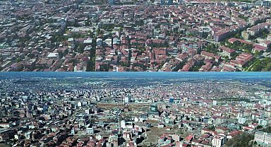 Malatya'da deprem öncesi ve sonrası çekilen görüntüler yıkımın boyutunu gözler önüne serdi