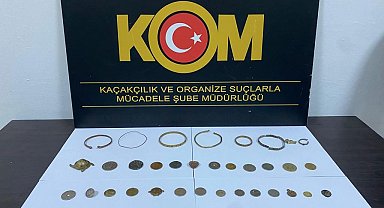 Mersin'de tarihi eser operasyonu: Bir çok obje ele geçirildi