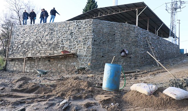 Nazilli Belediyesi'nin, Eycelli'deki istinat duvarını tamamladı