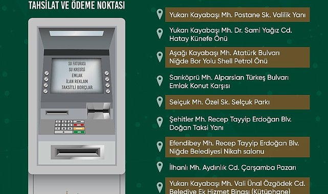 Niğde'de akıllı vezne sayısı 10'a çıktı