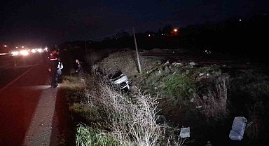Otomobil kanala uçtu: 1 yaralı