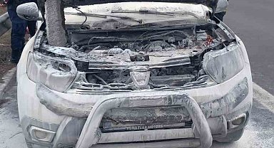 Otoyolda birden alev aldı