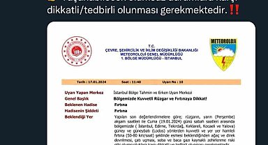 Sakarya Valiliği fırtına için uyardı