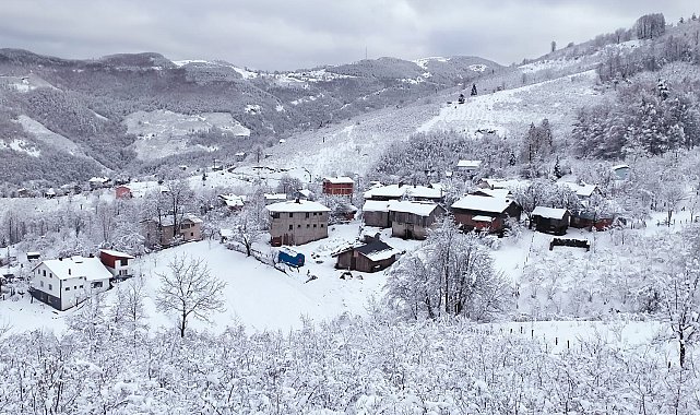 Sakarya'nın yüksek kesimlerine kar ile gelen güzellik