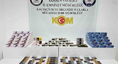 Samsun'da 30 bin boş ve 4 bin 120 doldurulmuş makaron ele geçirildi