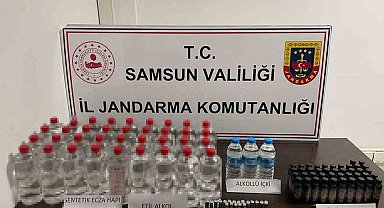 Samsun'da jandarma tarafından sahte içki ele geçirildi