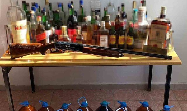 Sarköy'de 177 litre sahte içki ele geçirildi