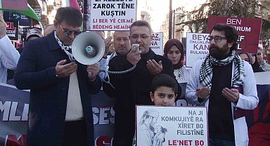 Siirt'te sağlık çalışanları Filistin için tek yürek oldu